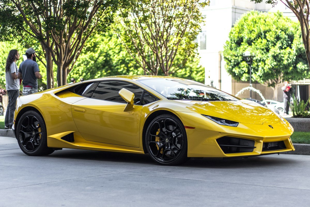 Yellow luxury supercar